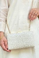 White Tone-on-Tone Floral Embroidered