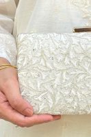 White Tone-on-Tone Floral Embroidered