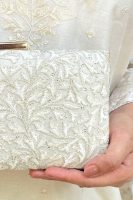 White Tone-on-Tone Floral Embroidered